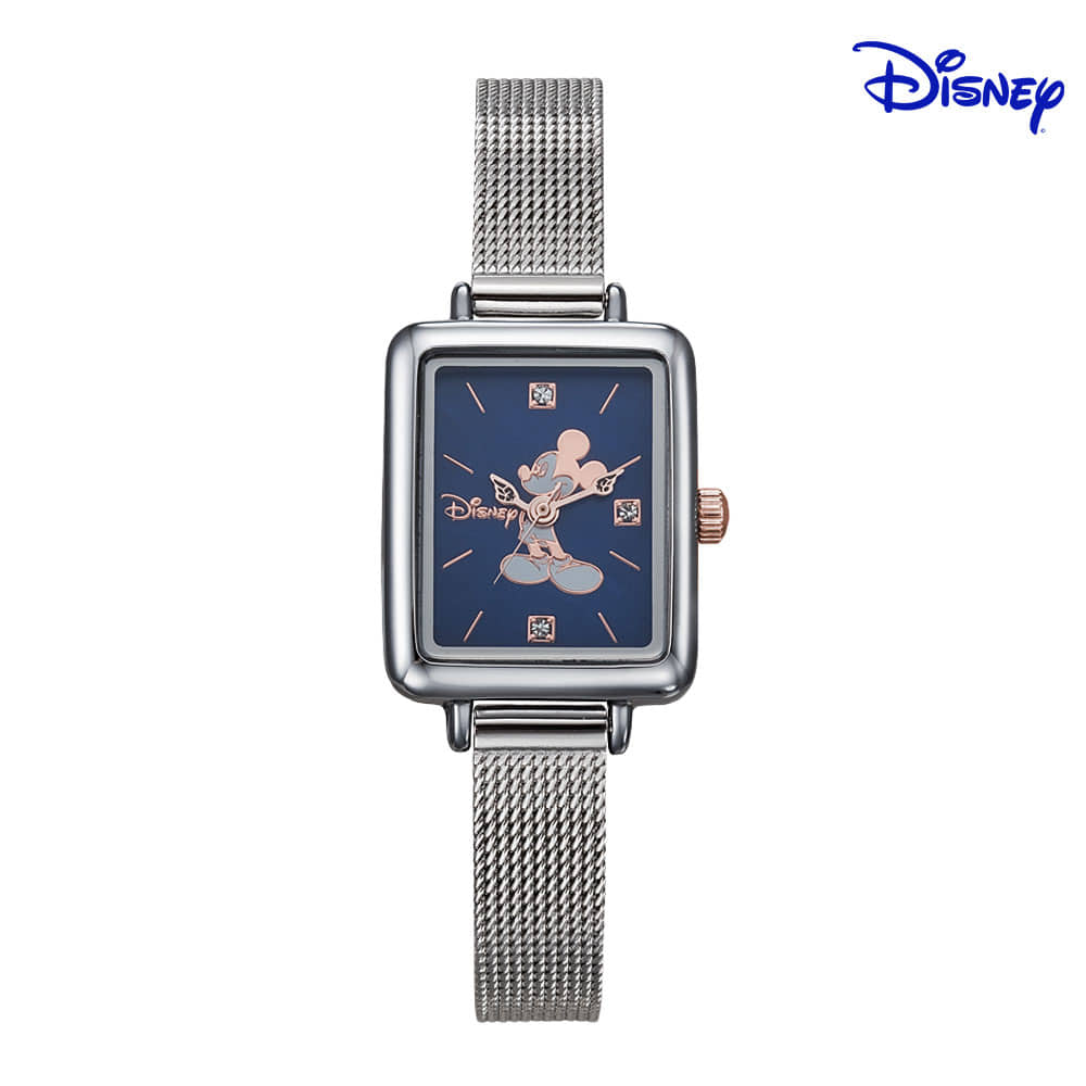 디즈니 미키마우스 여성 사각 메탈손목시계 D11019MBL