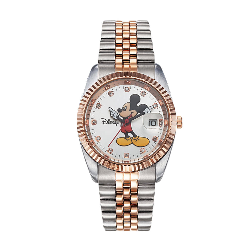 디즈니 미키마우스 남여공용 메탈 손목시계 OW616DR